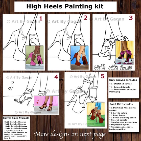 Pre-drawn Canvas, Pre-sketched Outlined, Sip and Paint, Paint Kit