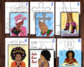 Faith Over Fear Pre-Drawn Canvas, Adult Painting Kit, Church