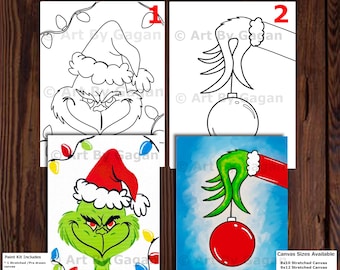 Yeaqee 12-Pack Pre-Drawn Christmas Canvas Panels – 7.87x7.87 Inches For Kids & Adults, Not Foldable - View #9