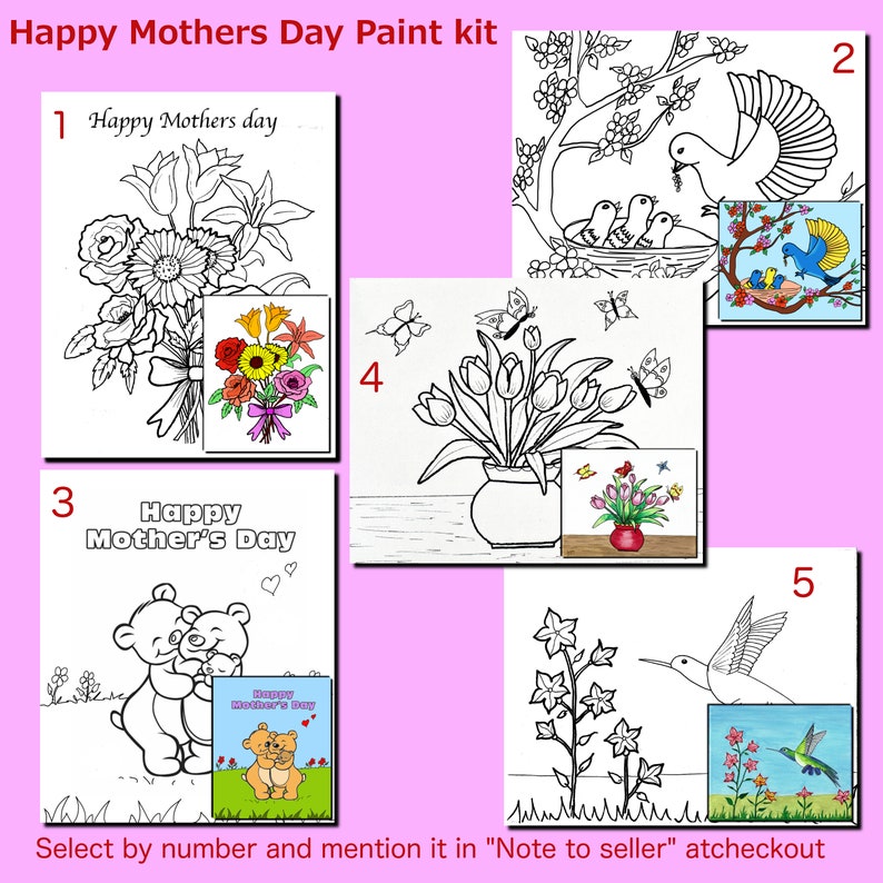 Mothers day paint kitMothers day giftPredrawn outlined | Etsy