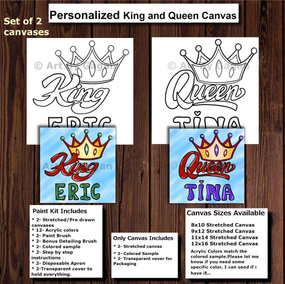 Personalized King/queen Crown/couples/date Night Paint Kit