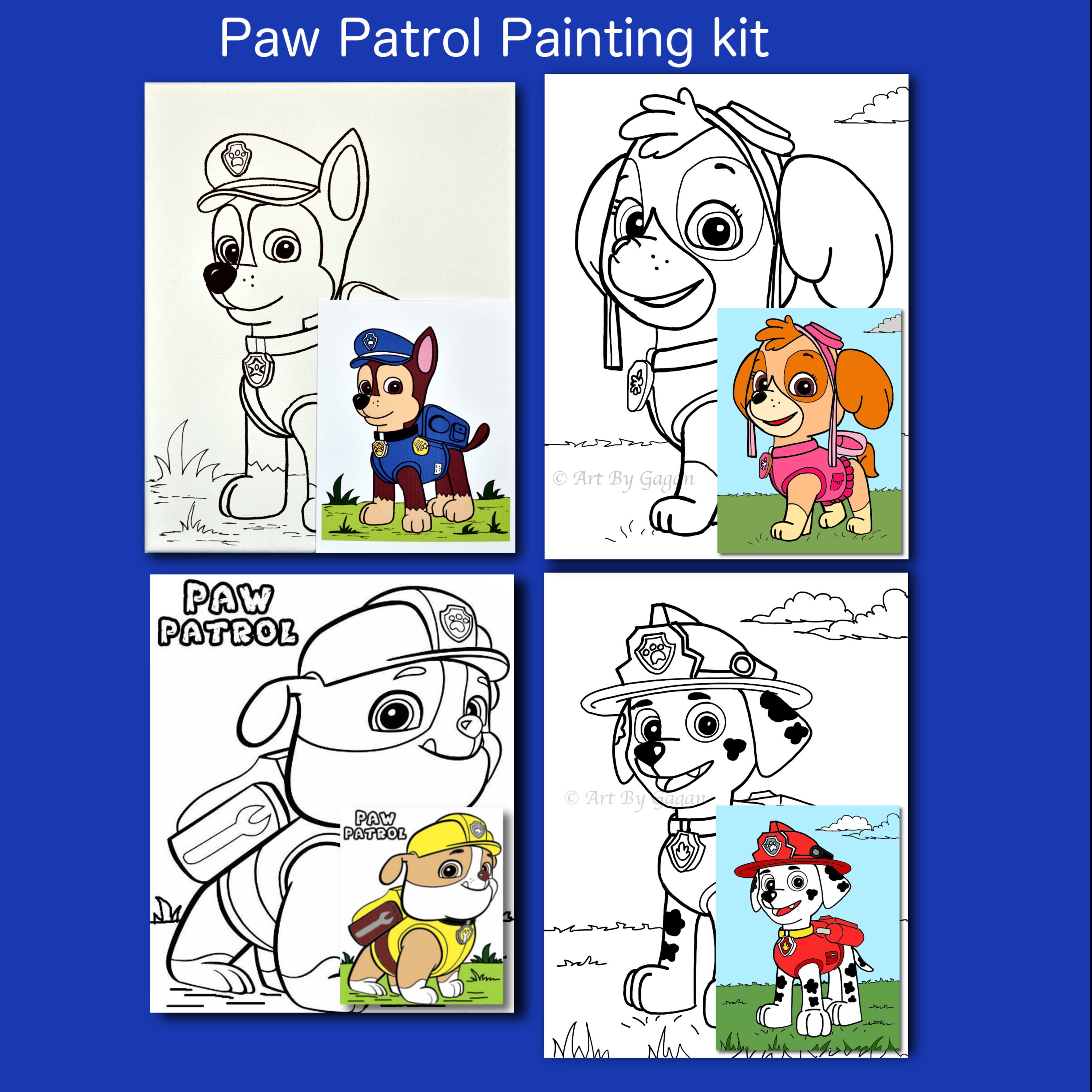 Kids Paint Party Pre Drawn Personalized DIY Ready to Paint Wooden