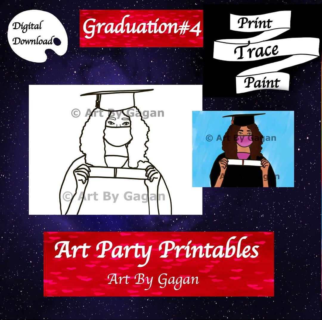 Graduation Iv Graduation#4/instant Digital Download/diy Paint Party Printable/pre ...