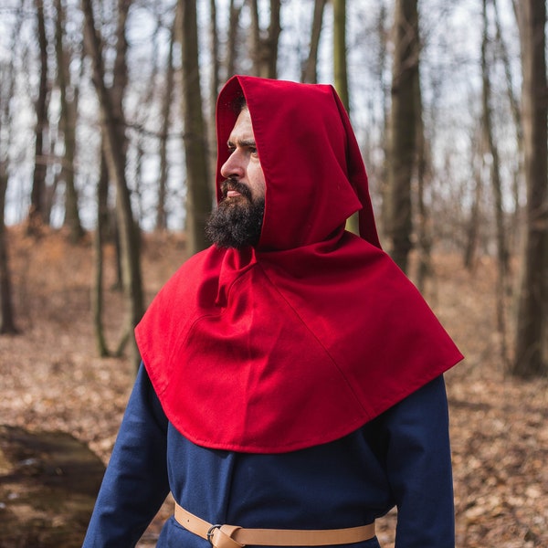 Historical Accurate Early medieval viking hood from Haithabu- warm woolen hood for Hedeby Mevieval Reenactment