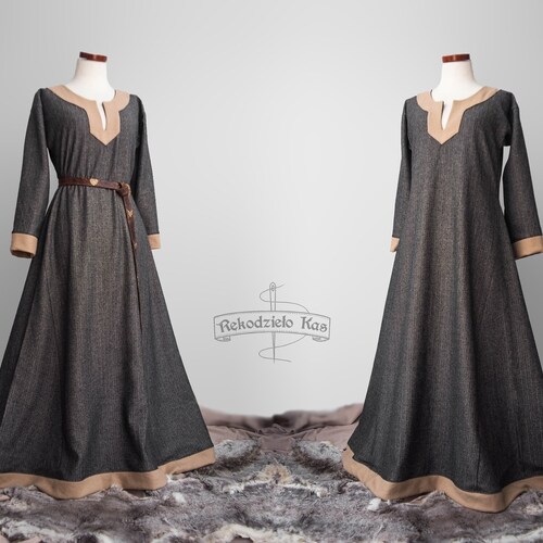 Early Medieval Viking Linen Dress With Linen Hems and Woven - Etsy