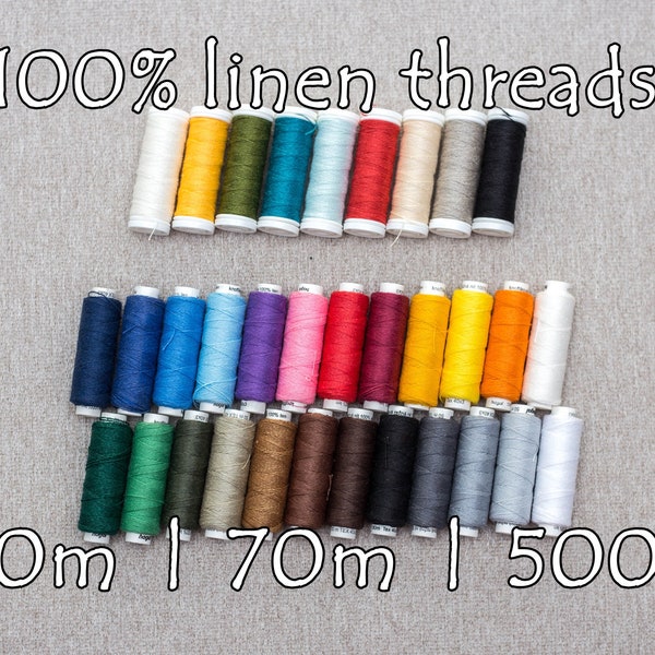 Linen threads for hand sewing and handicrafts; perfect for historical reenactment ; 50m 70m and 500m