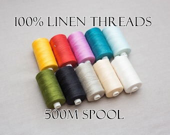 Linen threads, for handmade, jewelry, sewing. Flax threads for historical reenactment; 500m