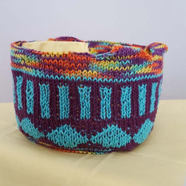 Boho Japanese Knot Yarn Bowl Knit Pattern, Knitting Pattern, Yarn Bowl Pattern