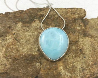 Larimar and sterling silver pendant