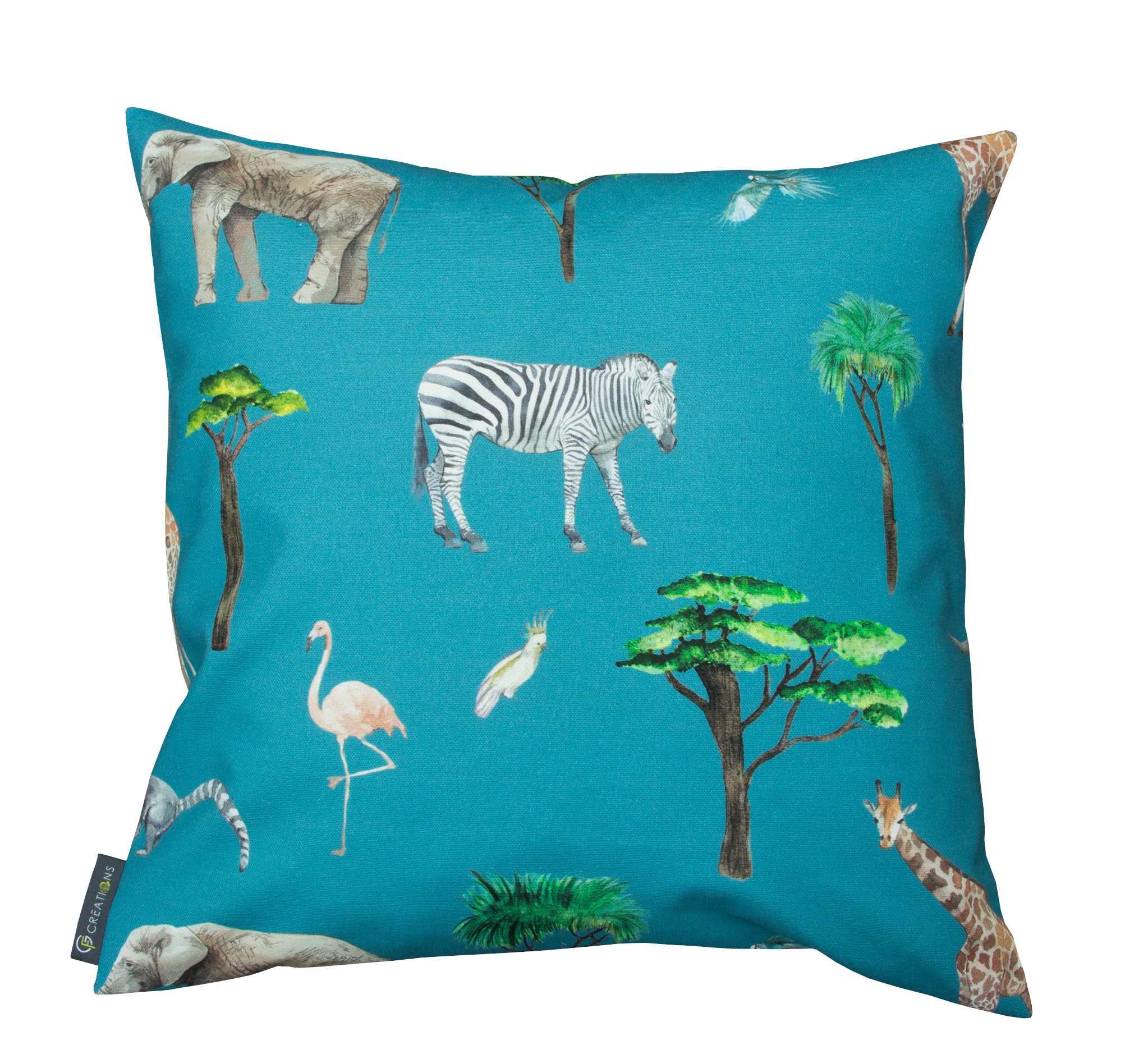 Pillow Cover Safari Animals/wild Animals/zebra/elephant/giraffe and