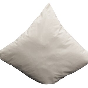 May include: A plain white pillow with a diamond shape.