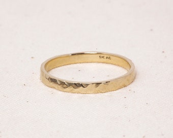 Skinny Pinky Ring, Boho Jewellery For Her - 2mm Thin Gold, Hand Hammered Stacking Ring, Agonda Family
