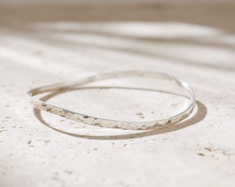 Sterling Silver Hand Hammered Bracelet - Timeless & Classic Silver Bracelet