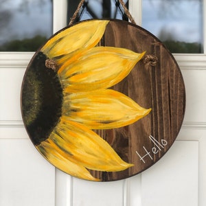 Sunflower Door Sign | Wreath | Front Door Décor | 15 inch | Sunflowers | Porch Décor | Sunflower Wreath | Gift | Home Décor |