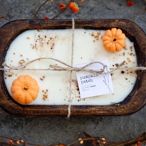 Pumpkin Candle | Dough Bowl Candle | Fall Scent | Soy Candle | Wooden Bowl | Gift for her | House Warming Gift | Pumpkin Candle | Fall |