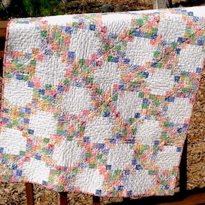 pdf baby quilt pattern...postage stamp quilt...Tutti Frutti.. Honeybun or scraps...modern quilt