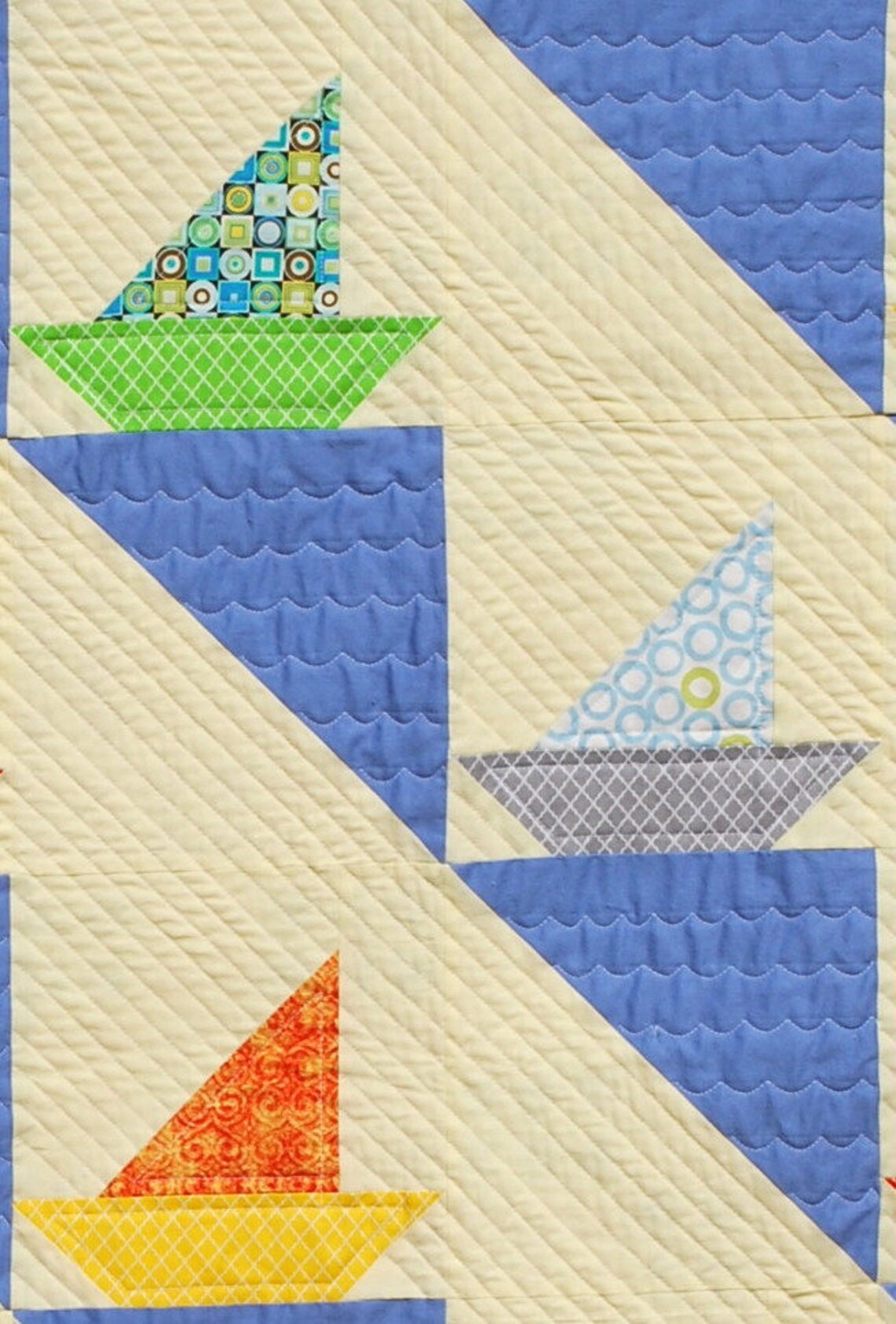 Pdf baby quilt pattern...sailboat quilt...quick and | Etsy