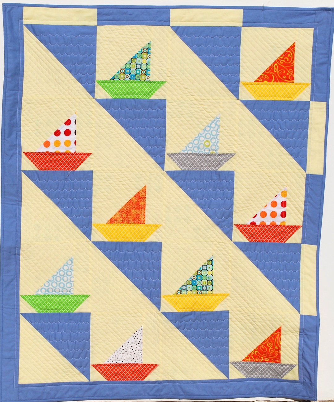 Pdf Baby Quilt Pattern...sailboat Quilt...quick and Easy...sailing ...
