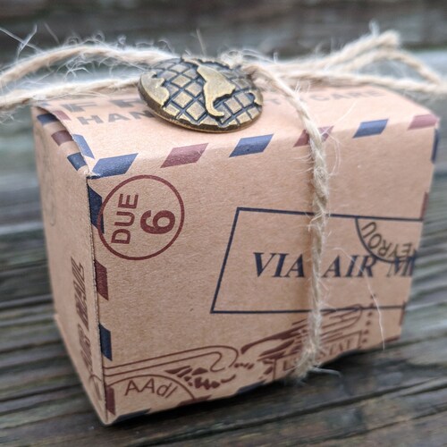 Travel Theme Wedding Party Favors Airmail Favor Box Wedding Etsy