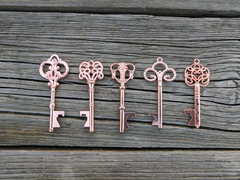 Rose Gold Wedding Decor Rose Gold Favors Rose Gold Keys Etsy
