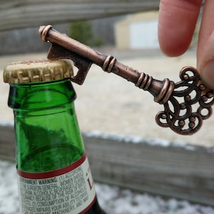 50 Assorted Key Bottle Openers, Bulk Skeleton Key Wedding Favors, FREE Tags & Twine image 5