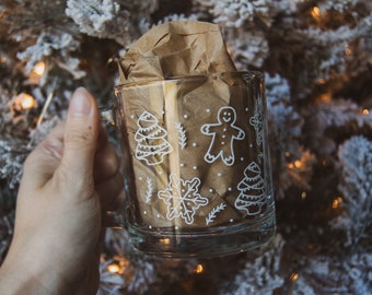 Santa’s Cookies Pattern Clear Glass Mug | Christmas mugs, Christmas gifts, holiday glassware