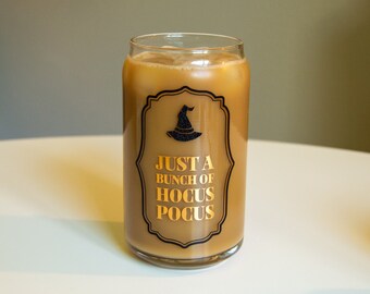 Hocus Pocus Can Glass: Witch Halloween Glassware