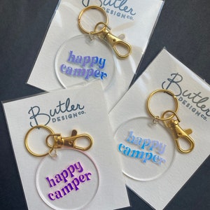 Happy Camper Customizable Acrylic Keychain