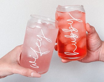 Hubby + Wifey Customized Wedding Glasses