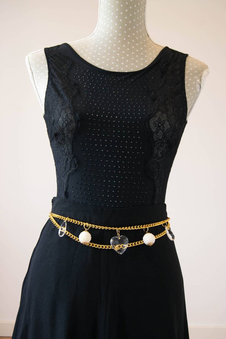 NOS 90s Gold Chain Belt Gold Metal Belt Waist Chain Belt Etsy