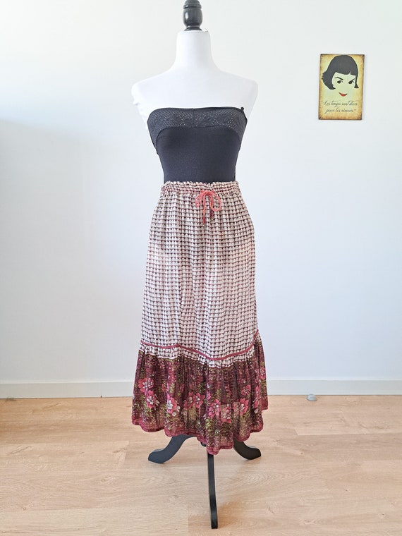 Cotton gauze bohemian skirt, indian boho skirt, f… - image 2