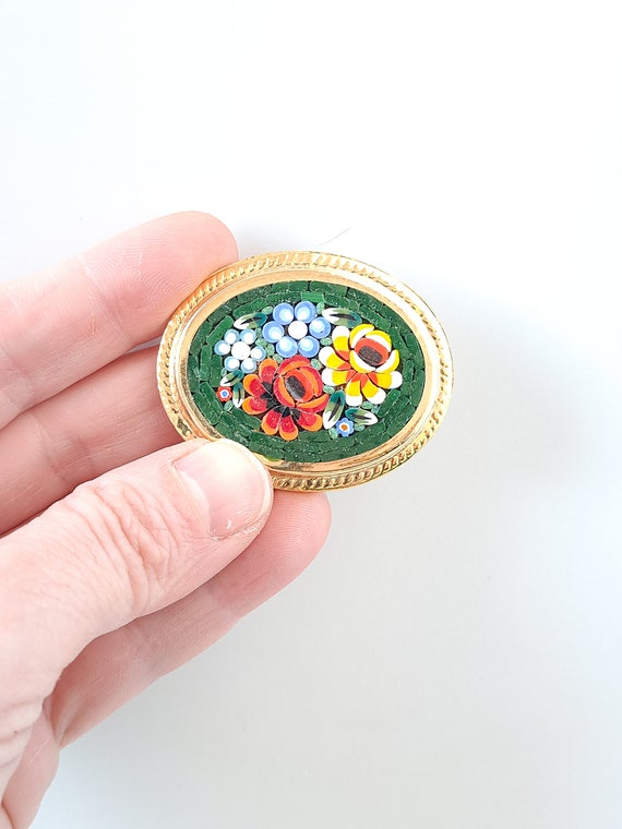 Vintage 50s floral brooch, NOS (unworn) Mid Centu… - image 5