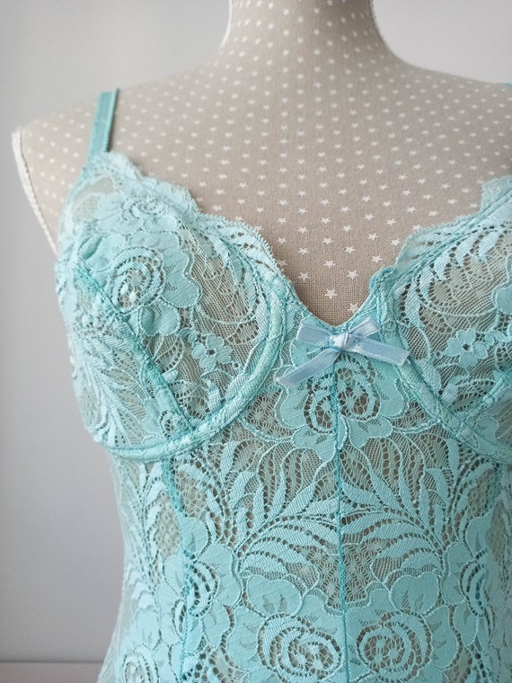 UNWORN Vintage lace bodysuit lingerie XXS-XS, 80s cha… - Gem