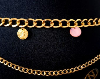 Gold metal rhinestone chain layered hanging belt Gold Metal Rhinestone Chain Layered Hanging Belt - Etsy Israel main image 3