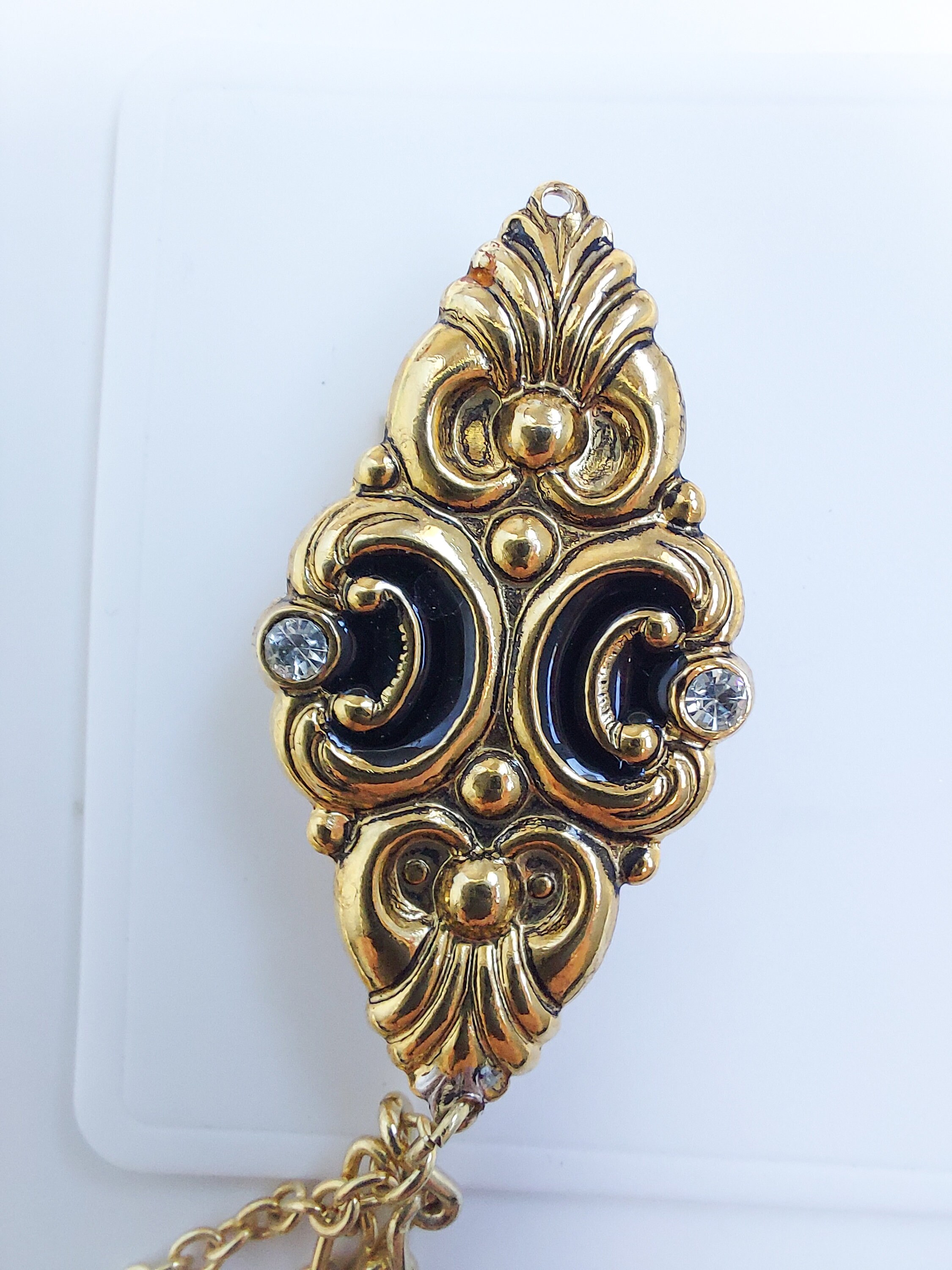 Gold Vintage Collar Pins Chain VINTAGE Cloak Pin With Enamel Etsy UK