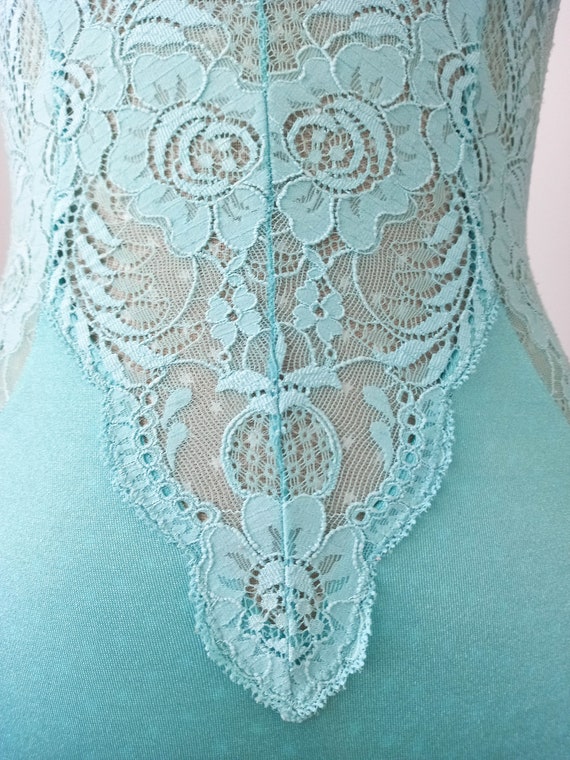 UNWORN Vintage lace bodysuit lingerie XXS-XS, 80s cha… - Gem