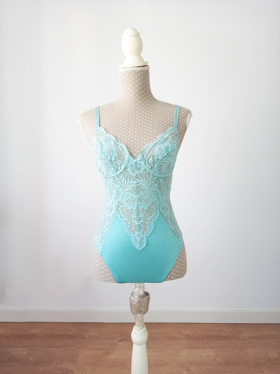 UNWORN Vintage lace bodysuit lingerie XXS-XS, 80s cha… - Gem
