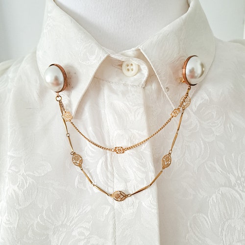 UNUSED Vintage Pearl Collar Pins 