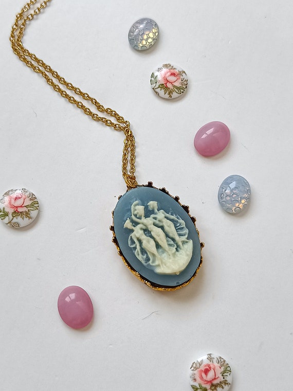 Three Graces cameo necklace, UNUSED VINTAGE Japan… - image 9