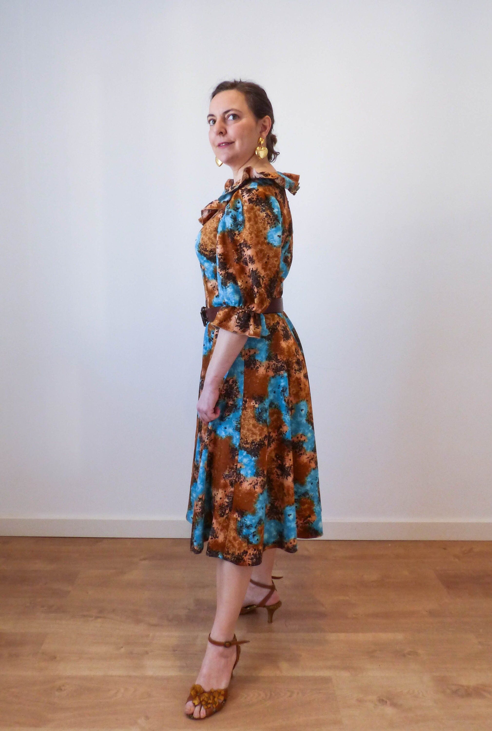 Vintage 70er Jahre Präriekleid klein Puffärmel florales Midi | Etsy