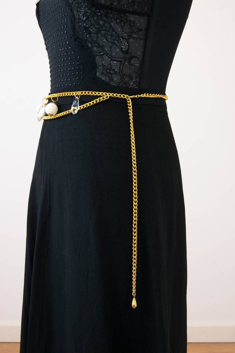 NOS 90s Gold Chain Belt Gold Metal Belt Waist Chain Belt Etsy