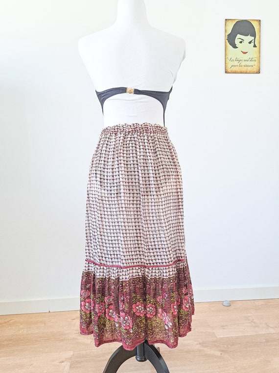 Cotton gauze bohemian skirt, indian boho skirt, f… - image 5