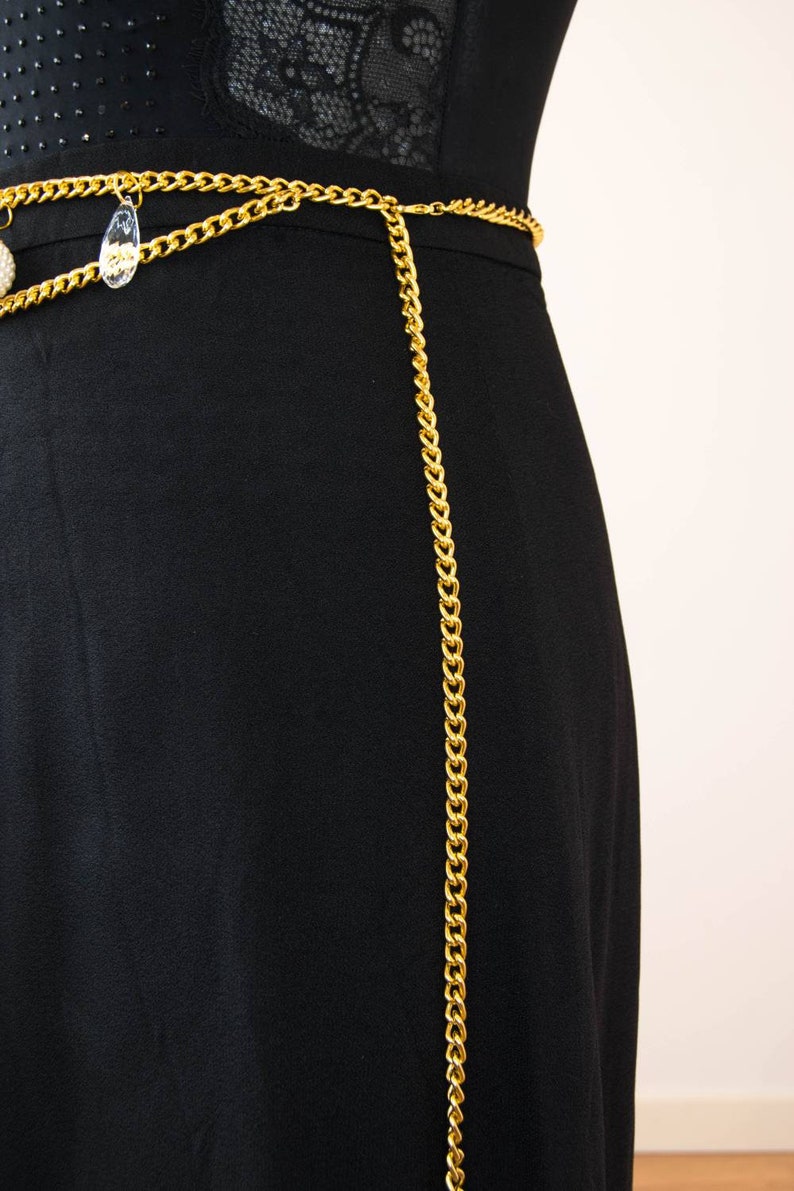 NOS 90s Gold Chain Belt Gold Metal Belt Waist Chain Belt Etsy