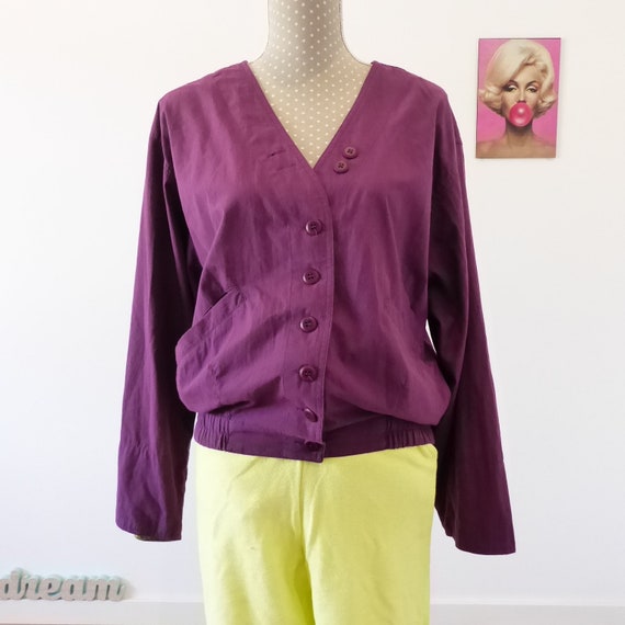 Bomber Light rwBqYrvx Etsy Jacket 80s Violet Purple Oversized eWYD2H9bEI