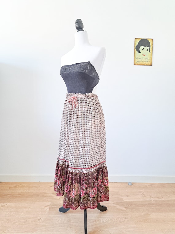 Cotton gauze bohemian skirt, indian boho skirt, f… - image 1