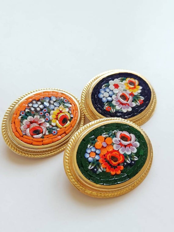 Vintage 50s floral oval brooch, NOS (unworn) Mid … - image 8