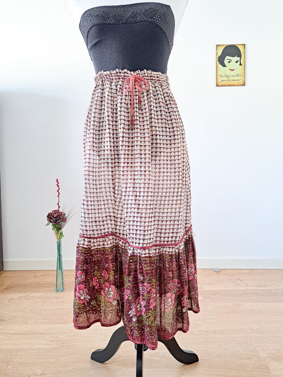 Cotton gauze bohemian skirt, indian boho skirt, f… - image 7