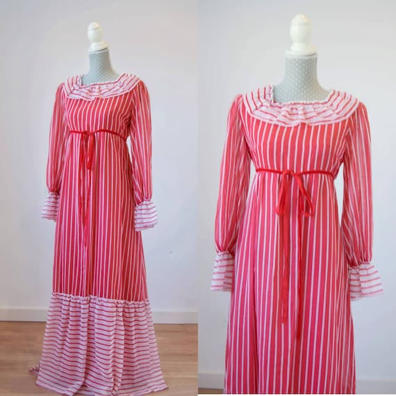 Vintage prairie dress M-L, 70s 80s edwardian prair