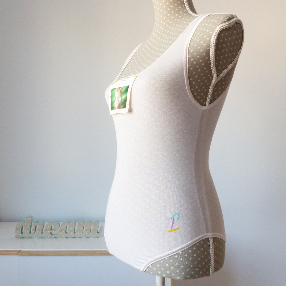 80s ABSTRACT WATERCOLOR BODYSUIT - XS