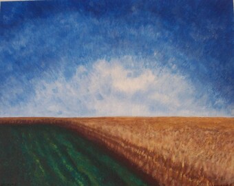 Cornfield Painting,Farm Painting series,Acrylic painting,Impressionist painting,Diane Marie,Madislandartist,CrowsNestStudioMpls